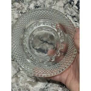 Vintage Round Clear Glass Hobnail Ashtray or Trinket Jewelry Holder 5"